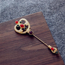 Load image into Gallery viewer, Women&#39;s Baroque Vintage Gold Color Plated Crystal Brooch
