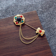 Load image into Gallery viewer, Women&#39;s Baroque Vintage Gold Color Plated Crystal Brooch
