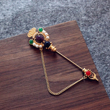 Load image into Gallery viewer, Women&#39;s Baroque Vintage Gold Color Plated Crystal Brooch
