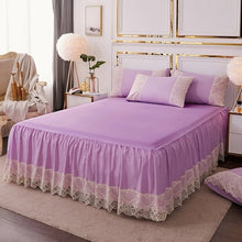 Load image into Gallery viewer, 1pcs Luxury Solid Lace Ruffle Bed Skirt Quality Thicken Elastic Non-Slip Bedspreads Sheet Soft Mattress Cover
