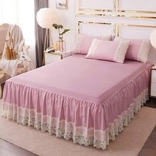 Load image into Gallery viewer, 1pcs Luxury Solid Lace Ruffle Bed Skirt Quality Thicken Elastic Non-Slip Bedspreads Sheet Soft Mattress Cover
