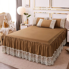 Load image into Gallery viewer, 1pcs Luxury Solid Lace Ruffle Bed Skirt Quality Thicken Elastic Non-Slip Bedspreads Sheet Soft Mattress Cover
