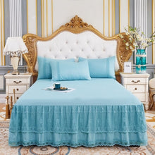 Load image into Gallery viewer, 1pcs Luxury Solid Lace Ruffle Bed Skirt Quality Thicken Elastic Non-Slip Bedspreads Sheet Soft Mattress Cover
