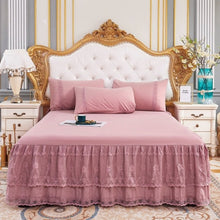 Load image into Gallery viewer, 1pcs Luxury Solid Lace Ruffle Bed Skirt Quality Thicken Elastic Non-Slip Bedspreads Sheet Soft Mattress Cover
