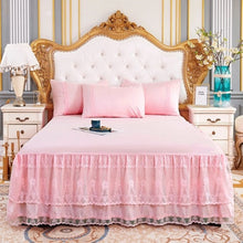 Load image into Gallery viewer, 1pcs Luxury Solid Lace Ruffle Bed Skirt Quality Thicken Elastic Non-Slip Bedspreads Sheet Soft Mattress Cover
