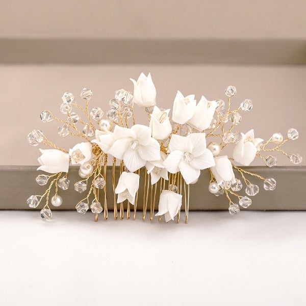 Women's Vintage Gold Color Tiaras Hair Comb