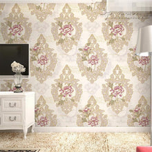 Load image into Gallery viewer, 3D Stereo Embroidered Bronzing Nonwoven Fabric Wallpaper
