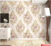 Load image into Gallery viewer, 3D Stereo Embroidered Bronzing Nonwoven Fabric Wallpaper
