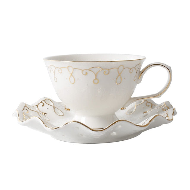 Chinese Bone Porcelain Coffee Cup Set