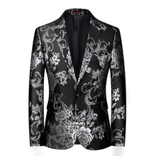 Load image into Gallery viewer, Men&#39;s Single Breasted Flower Embroidery Men Blazer
