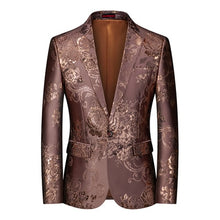 Load image into Gallery viewer, Men&#39;s Single Breasted Flower Embroidery Men Blazer
