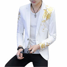 Load image into Gallery viewer, Men Suit Blazer Coat Flower Jacket Slim Design
