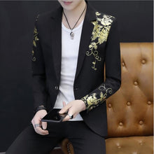 Load image into Gallery viewer, Men Suit Blazer Coat Flower Jacket Slim Design
