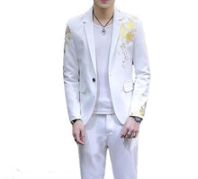 Load image into Gallery viewer, Men Suit Blazer Coat Flower Jacket Slim Design
