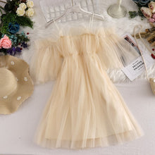 Load image into Gallery viewer, Women&#39;s Sweet Fairy Off Shoulders Gauze Spliced Ruffles Dress
