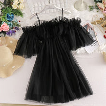 Load image into Gallery viewer, Women&#39;s Sweet Fairy Off Shoulders Gauze Spliced Ruffles Dress
