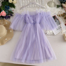 Load image into Gallery viewer, Women&#39;s Sweet Fairy Off Shoulders Gauze Spliced Ruffles Dress
