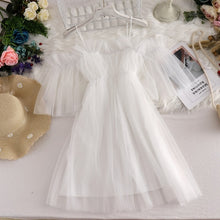 Load image into Gallery viewer, Women&#39;s Sweet Fairy Off Shoulders Gauze Spliced Ruffles Dress
