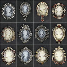 Load image into Gallery viewer, Women&#39;s Crystal Rhinestones Cameo Vintage Brooch
