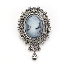 Load image into Gallery viewer, Women&#39;s Crystal Rhinestones Cameo Vintage Brooch
