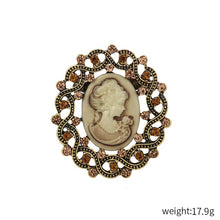 Load image into Gallery viewer, Women&#39;s Crystal Rhinestones Cameo Vintage Brooch
