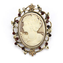 Load image into Gallery viewer, Women&#39;s Crystal Rhinestones Cameo Vintage Brooch
