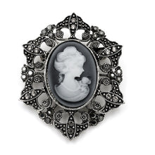 Load image into Gallery viewer, Women&#39;s Crystal Rhinestones Cameo Vintage Brooch
